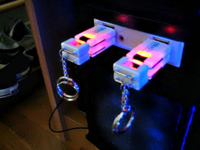 A bunch of USB thumb drives