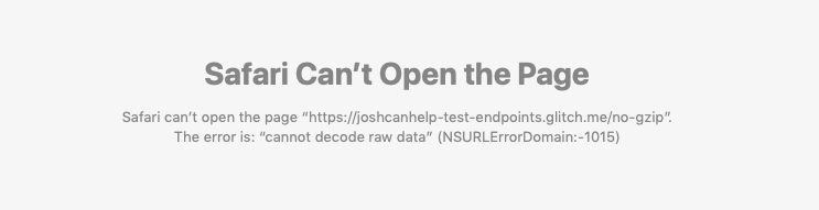 Safari content decoding error
