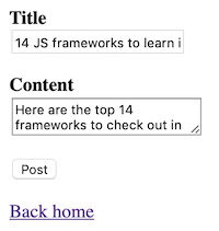 Create post form for the WP API